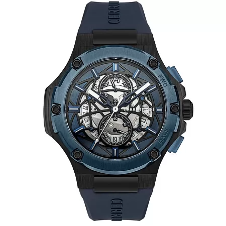 ΡΟΛΟΙ CERROUTI CRA29803 CERRUTI Lucardo Blue Rubber Chronograph