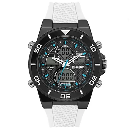 Ρολόι REACTION KENNETH COLE RK50700010 REACTION KENNETH COLE Sport Dual Time Chronograph White Silicone Strap