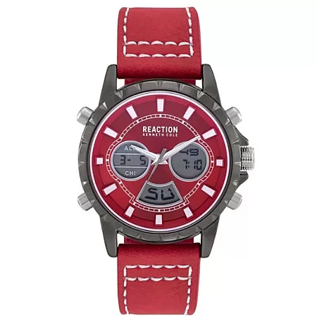 Ρολόι REACTION KENNETH COLE RK50966009 REACTION KENNETH COLE Ana-Digi Chronograph Red Synthetic Strap