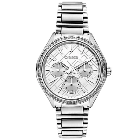ΡΟΛΟΙ BREEZE  612041.1 BREEZE Intensifire Crystals Silver Stainless Steel Bracelet