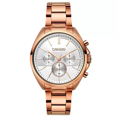 ΡΟΛΟΙ BREEZE  212031.4 BREEZE GlowRaider Chronograph Rose Gold Stainless Steel Bracelet