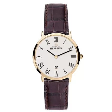 ΡΟΛΟΙ MICHEL HERBELIN MH16915-PR01MA MICHEL HERBELIN city Brown Leather Strap