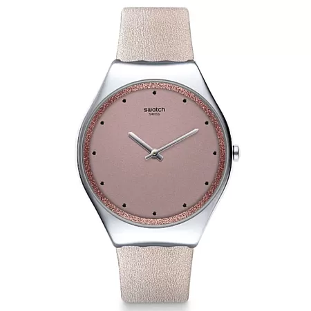 ΡΟΛΟΙ SWATCH SYXS128 SWATCH Meta Skin Beige Leather Strap