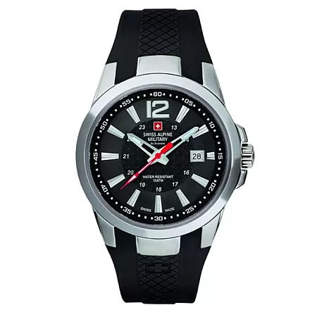 ΡΟΛΟΙ SWISS ALPINE MILITARY SAM7058.1837 SWISS ALPINE MILITARY Combat Air Black Rubber Strap