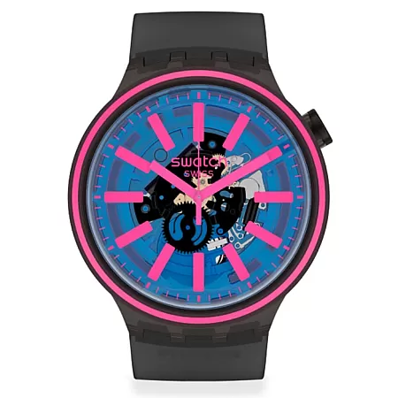 ΡΟΛΟΙ SWATCH SO27B111 SWATCH Blue Taste Black Rubber Strap