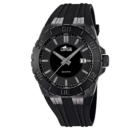 ΡΟΛΟΙ LOTUS L15807/1 LOTUS Gents Black Rubber Strap