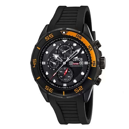 ΡΟΛΟΙ LOTUS L15678/4  LOTUS Gents Chronograph Black Rubber Strap