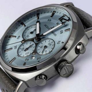 Ρολόι Jacques LEMANS 1-1645S Jacques LEMANS Lugano Chronograph Grey Leather Strap