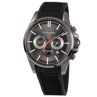 Ρολόι Jacques LEMANS 1-1799M Jacques LEMANS Liverpool Chronograph Black Silicone Strap