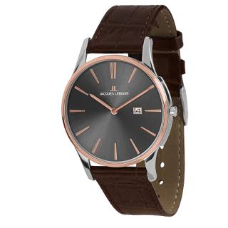 Ρολόι Jacques LEMANS 1-1936E Jacques LEMANS London Brown Leather Strap