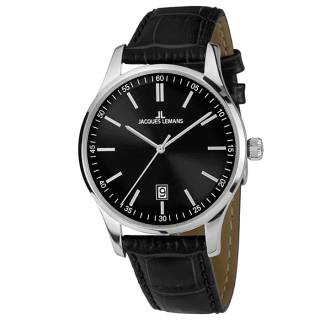 Ρολόι Jacques LEMANS 1-2026A Jacques LEMANS London Black Leather Strap