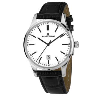 Ρολόι Jacques LEMANS 1-2026B Jacques LEMANS London Black Leather Strap