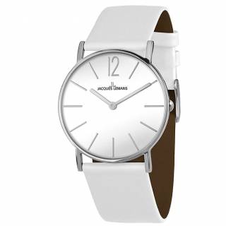 Ρολόι Jacques LEMANS 1-2030B Jacques LEMANS York White Leather Strap