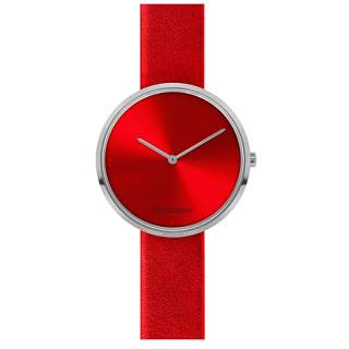 Ρολόι Jacques LEMANS 1-2056E Jacques LEMANS Design Collection Red Leather Strap