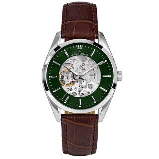 Ρολόι Jacques LEMANS 1-2087B Jacques LEMANS Derby Automatic Brown Leather Strap