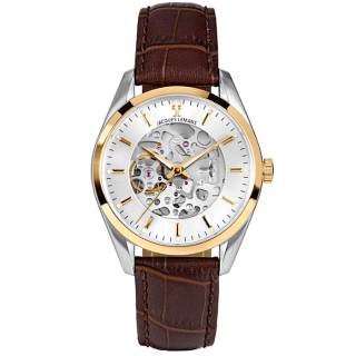 Ρολόι Jacques LEMANS 1-2087D Jacques LEMANS Derby Automatic Brown Leather Strap