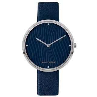 Ρολόι Jacques LEMANS 1-2093D Jacques LEMANS Design Blue Leather Strap