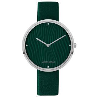 Ρολόι Jacques LEMANS 1-2093E Jacques LEMANS Design Green Leather Strap