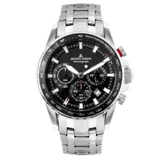 Ρολόι Jacques LEMANS 1-2099D Jacques LEMANS Liverpool Chronograph Silver Stainless Steel Bracelet