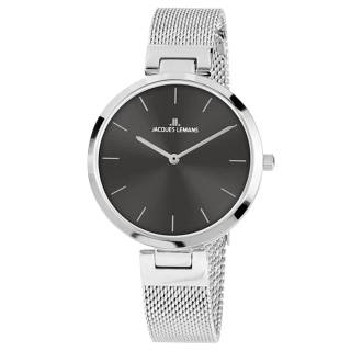 Ρολόι Jacques LEMANS 1-2110A  Jacques LEMANS Milano Silver Stainless Steel Bracelet