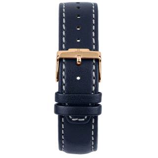 Ρολόι Jacques LEMANS 1-2115E Jacques LEMANS Eco Power Solar Chronograph Blue AppleSkin Leather Strap