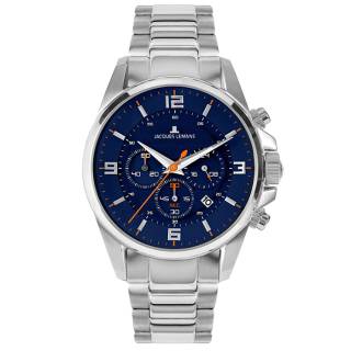 Ρολόι Jacques LEMANS 1-2118F Jacques LEMANS Liverpool Chronograph Silver Stainless Steel Bracelet