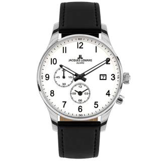 Ρολόι Jacques LEMANS 1-2125B Jacques LEMANS London Black Leather Strap