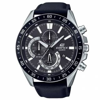 ΡΟΛΟΙ  CASIO  EFV-620L-1AVUEF CASIO Edifice Chronograph Black Leather Strap