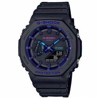 ΡΟΛΟΙ CASIO  GA-2100VB-1AER CASIO G-SHOCK Chronograph Black Rubber Strap