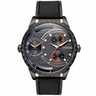 ΡΟΛΟΙ BREEZE 110862.2 BREEZE Alchemist Dual Time Black Leather Strap