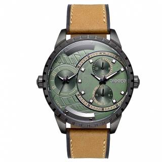 ΡΟΛΟΙ BREEZE 110862.5 BREEZE Alchemist Dual Time Brown Leather Strap