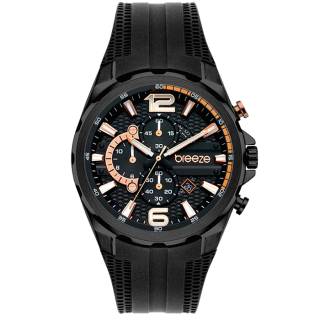 ΡΟΛΟΙ BREEZE 112222.7 BREEZE Intrusio Chronograph Black Silicone Strap