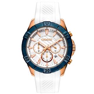 ΡΟΛΟΙ BREEZE 112231.3 BREEZE Sugarcoat Chronograph White Silicone Strap