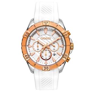 ΡΟΛΟΙ BREEZE 112231.4 BREEZE Sugarcoat Chronograph White Silicone Strap