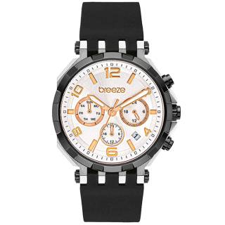 ΡΟΛΟΙ BREEZE  112291.13 BREEZE Mundus Dual Time Black Silicone Strap