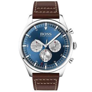 ΡΟΛΟΙ HUGO BOSS  1513709 BOSS Pioneer Chronograph Brown Leather Strap