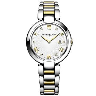 Ρολόι RAYMOND  1600-STP-00618  RAYMOND WEIL Shine Two Tone Stainless Steel Bracelet with 6 Diamonds