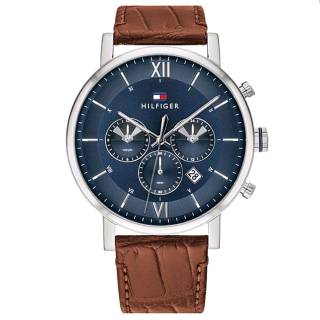 ΡΟΛΟΙ TOMMY HILFIGER 1710393 Τοmmy HILFIGER Mens Chronograph Brown Leather Strap