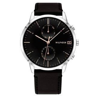 ΡΟΛΟΙ TOMMY HILFIGER 1710406 Τοmmy HILFIGER Dressed Black Leather Strap