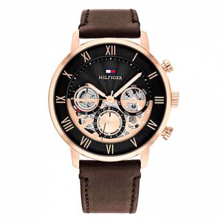 ΡΟΛΟΙ TOMMY HILFIGER 1710566 TOMMY HILFIGER Dressed Brown Leather Strap