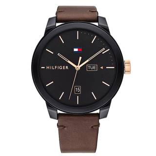 ΡΟΛΟΙ TOMMY HILFIGER 1791748 Τοmmy HILFIGER Denim Brown Leather Strap