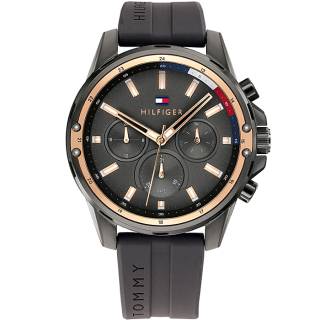 ΡΟΛΟΙ TOMMY HILFIGER 1791792 Tommy HILFIGER Mason Black Rubber Strap