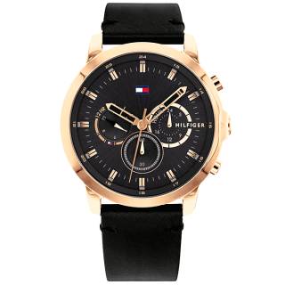 ΡΟΛΟΙ TOMMY HILFIGER 1791798 Tommy Hilfiger Jameson Black Leather Strap