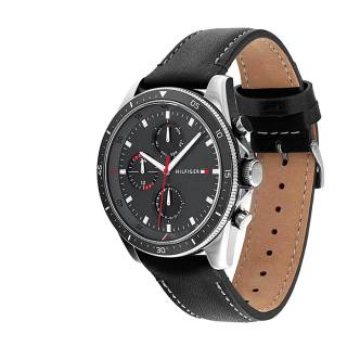 ΡΟΛΟΙ TOMMY HILFIGER 1791838 Tommy HILFIGER Parker Black Leather Strap