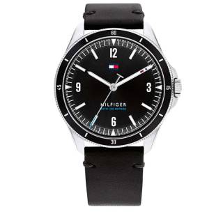 ΡΟΛΟΙ TOMMY HILFIGER 1791904 Tommy HILFIGER Gents Black Leather Strap