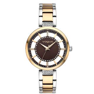 ΡΟΛΟΙ VOGUE  2020612971 VOGUE Swan Crystals Two Tone Stainless Steel Bracelet