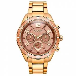 ΡΟΛΟΙ BREEZE 210951.4 BREEZE Serenia Crystals Chronograph Rose Gold Stainless Steel Bracelet