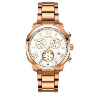 ΡΟΛΟΙ BREEZE 212011.1 BREEZE Tresor Chronograph Rose Gold Stainless Steel Bracelet