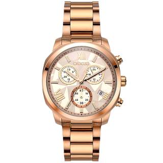 ΡΟΛΟΙ BREEZE 212011.4 BREEZE Tresor Chronograph Rose Gold Stainless Steel Bracelet