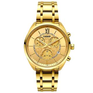 ΡΟΛΟΙ BREEZE  212061.2 BREEZE Luxade Crystals Chronograph Gold Stainless Steel Bracelet